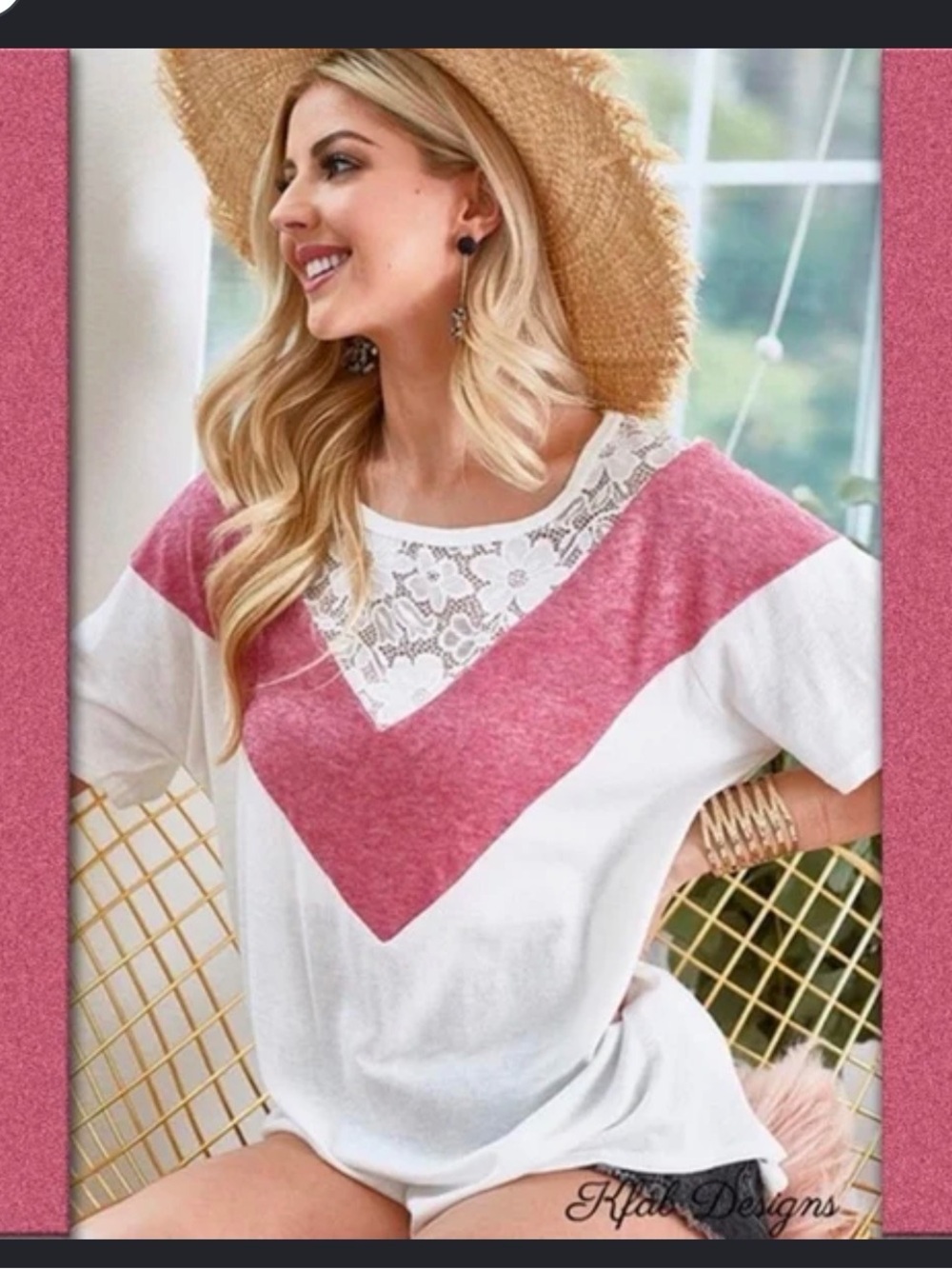 Bibi top with lace detail size medium